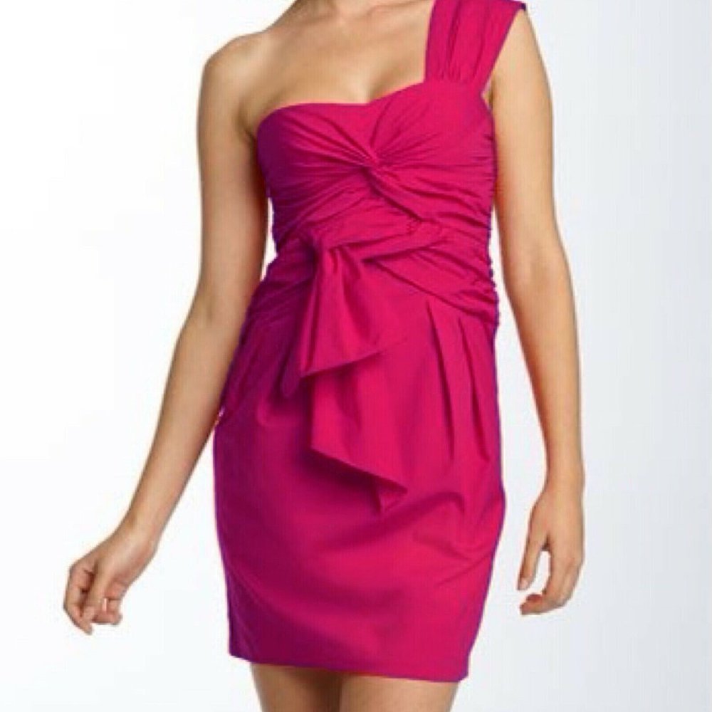 Nanette Lepore Magenta One-Shoulder Dress